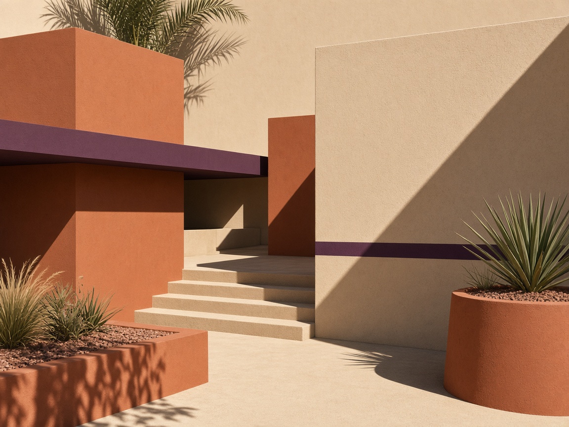 Sunlit stucco courtyard geometry